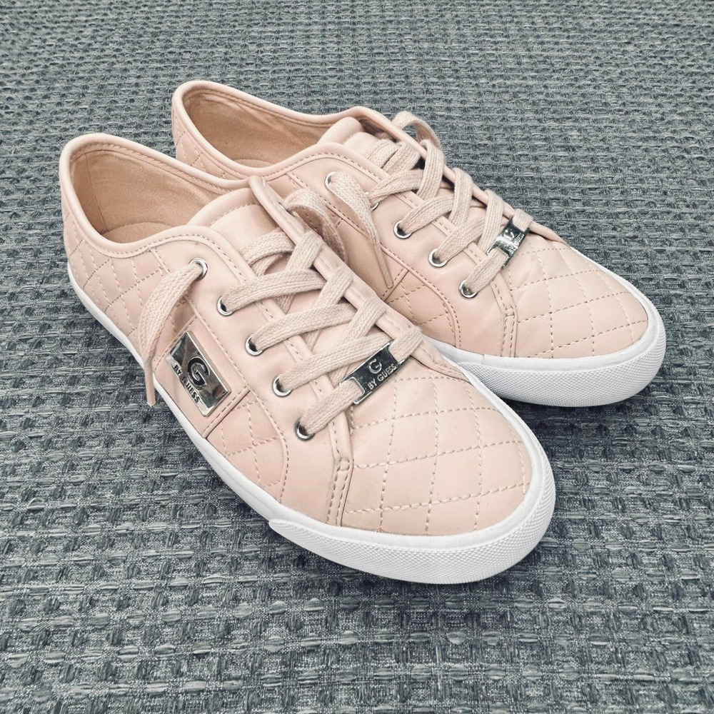 Guess Quilted Sneakers Womens 9 Blush Pink Rose Lace Up Shoes‎ Preppy Y2K 2000s